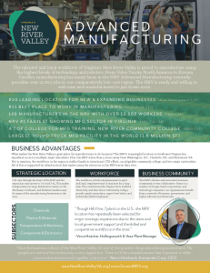 Advanced Manufacturing, Targeted Industry Brochure, Virginia's New River Valley