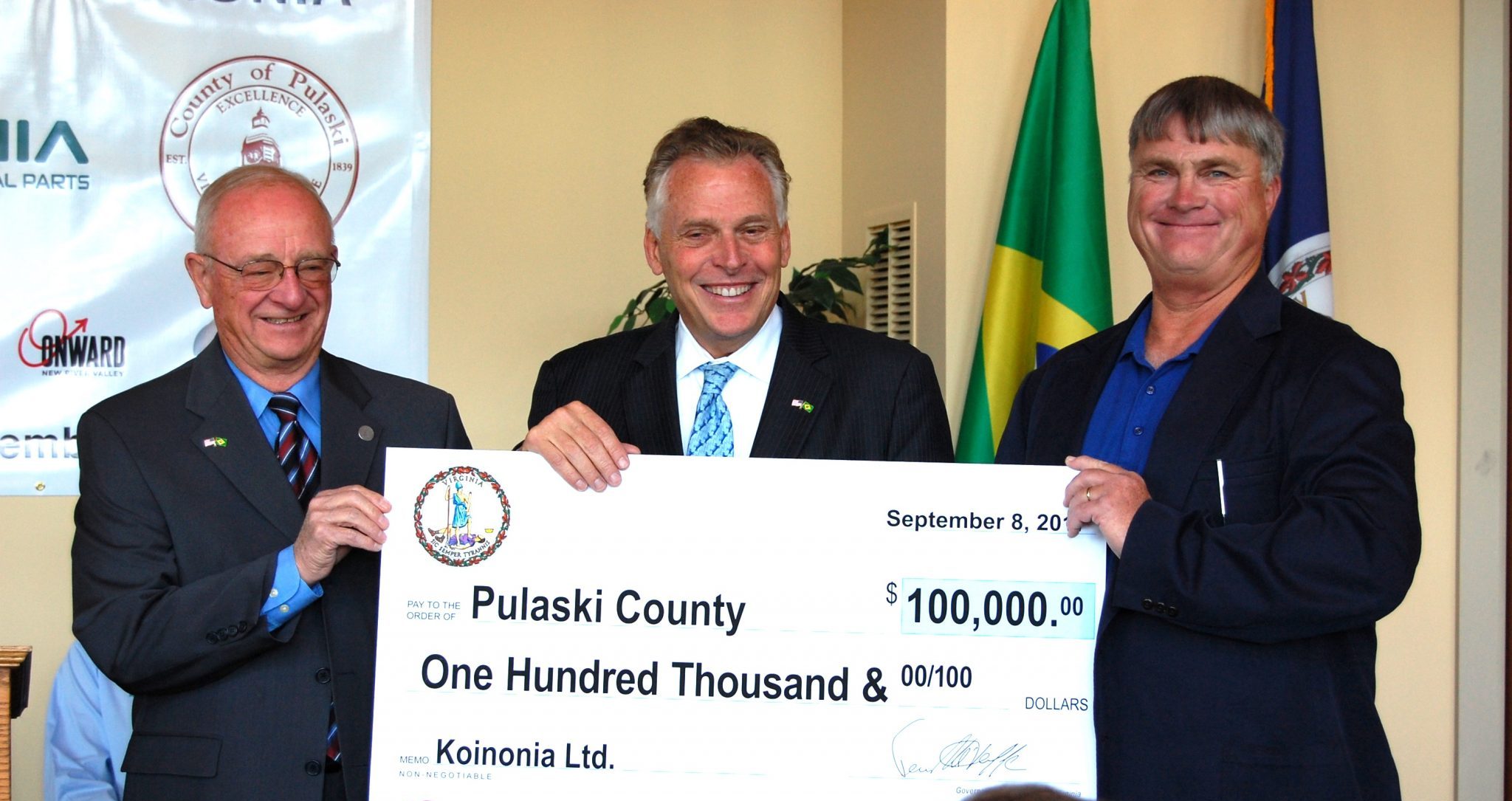 Governor McAuliffe at Koinonia Announcement at Pete Dye River Course in Pulaski County, VA 2017