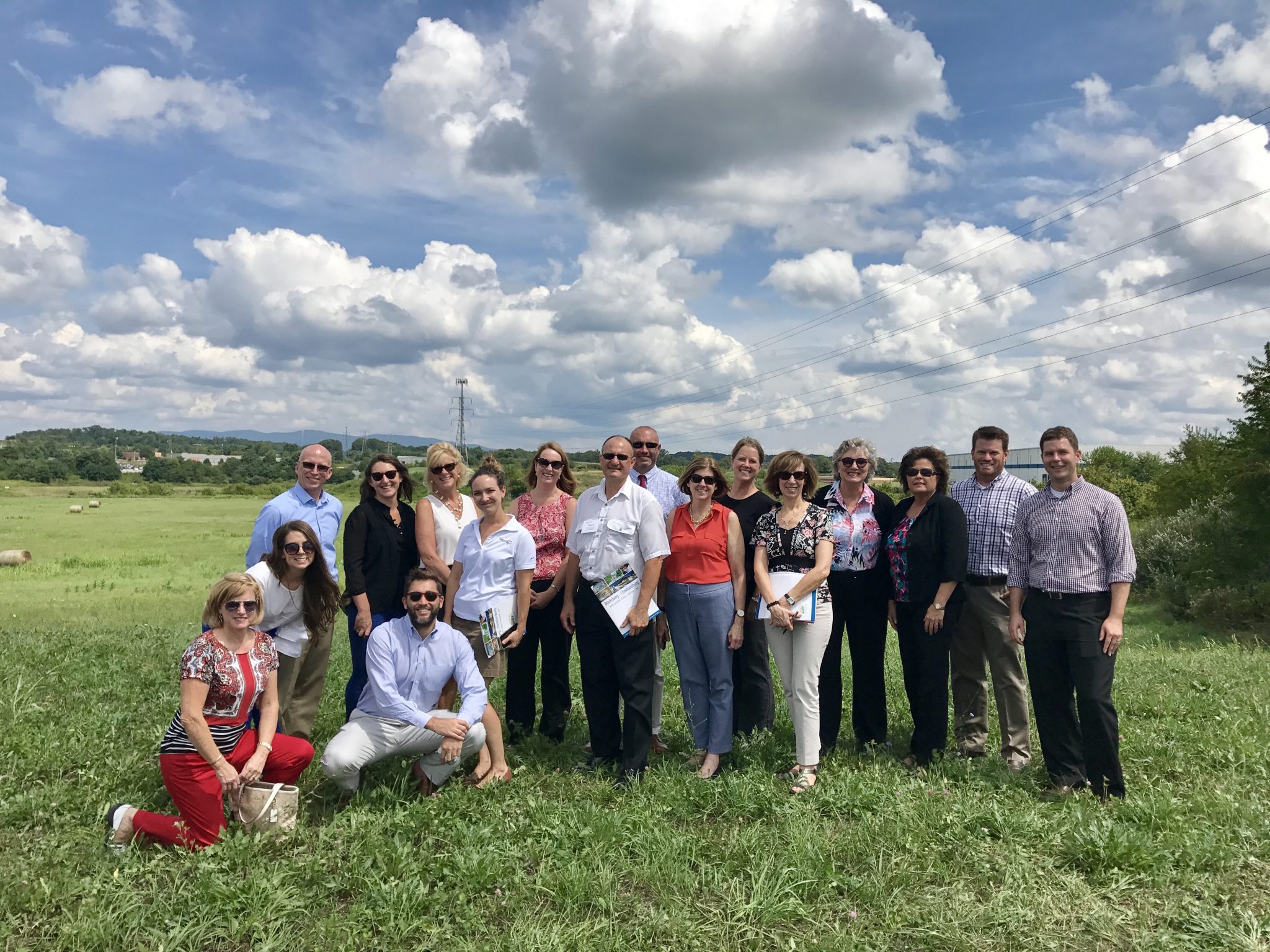 Visitors from VEDP stand at the Falling Branch Corporate Park on a beautiful day.