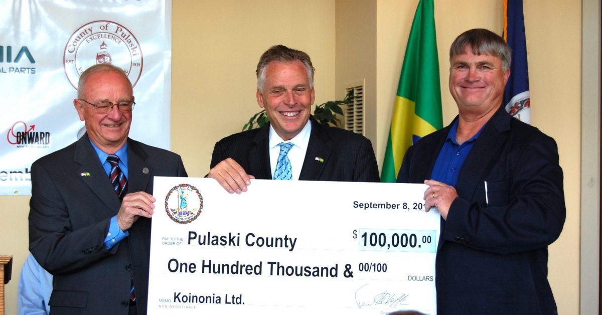 Governor McAuliffe at Koinonia Announcement at Pete Dye River Course in Pulaski County, VA 2017