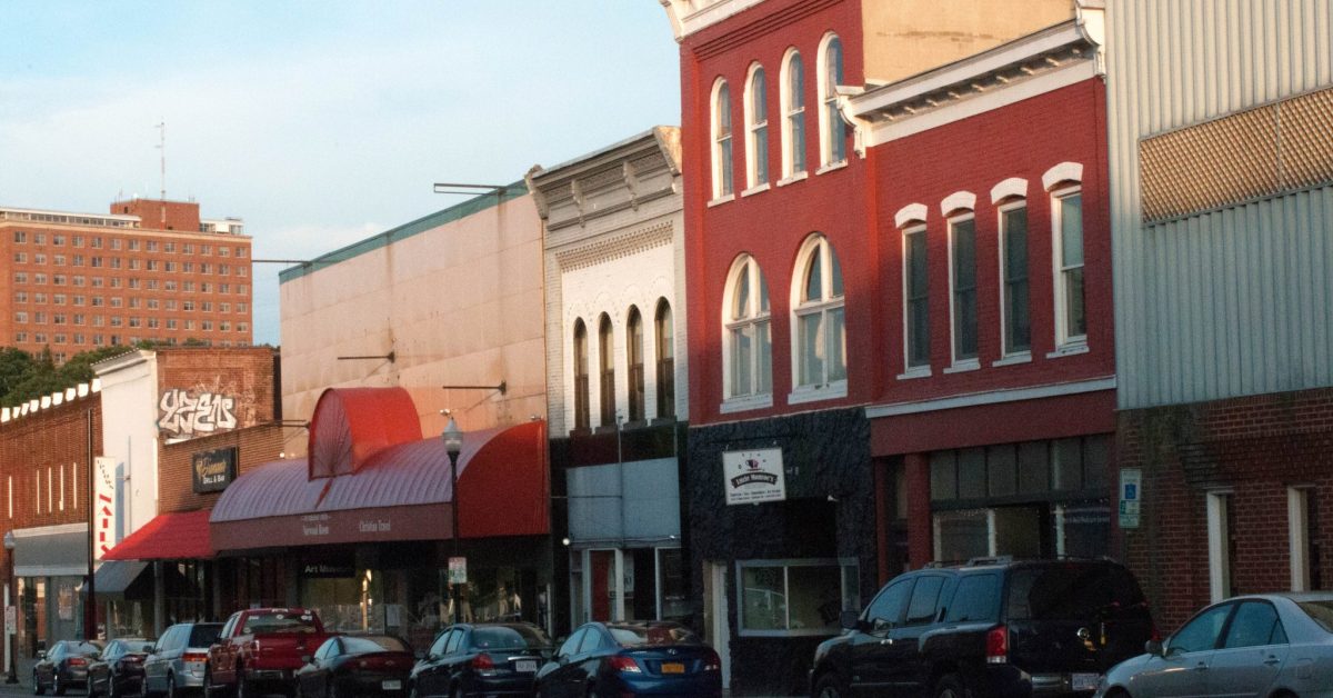 Downtown Store fronts in radford virginia a safest city virginia